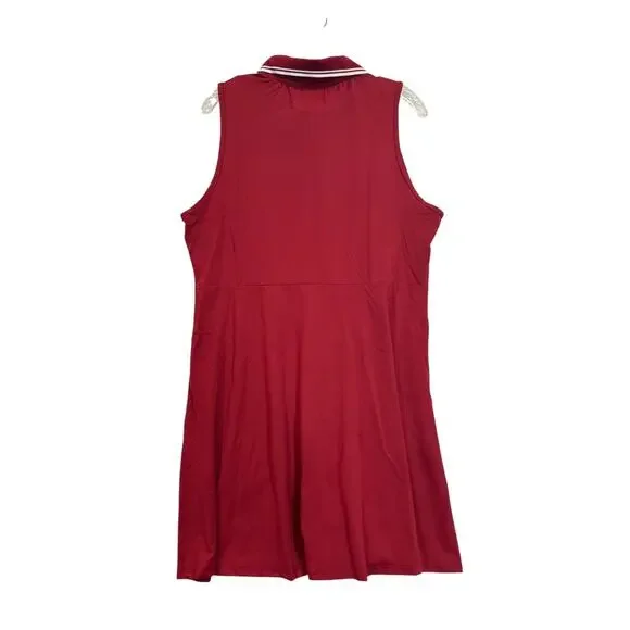 FKEEP Women’s Tennis Golf Dress 2XL Burgundy Athletic Zipper with Shorts NWT - Picture 7 of 12